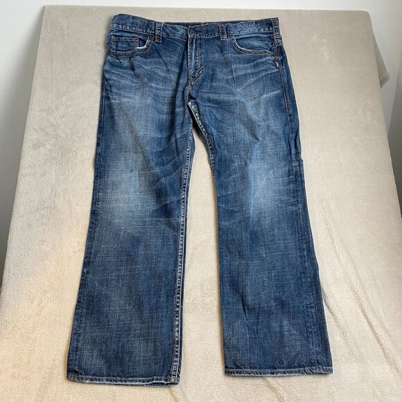 Silver Jeans Mens Jeans 42x32 Gordie Relaxed Fit Blue Denim 100% Cotton - Picture 10 of 11